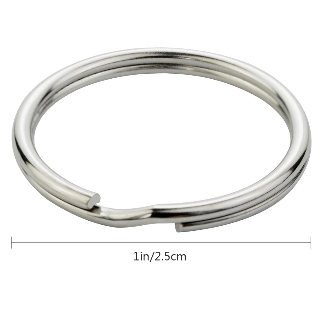 Bluecell 50pcs 25MM Split Key Chain Ring Connector Keychain with Nickel Plated