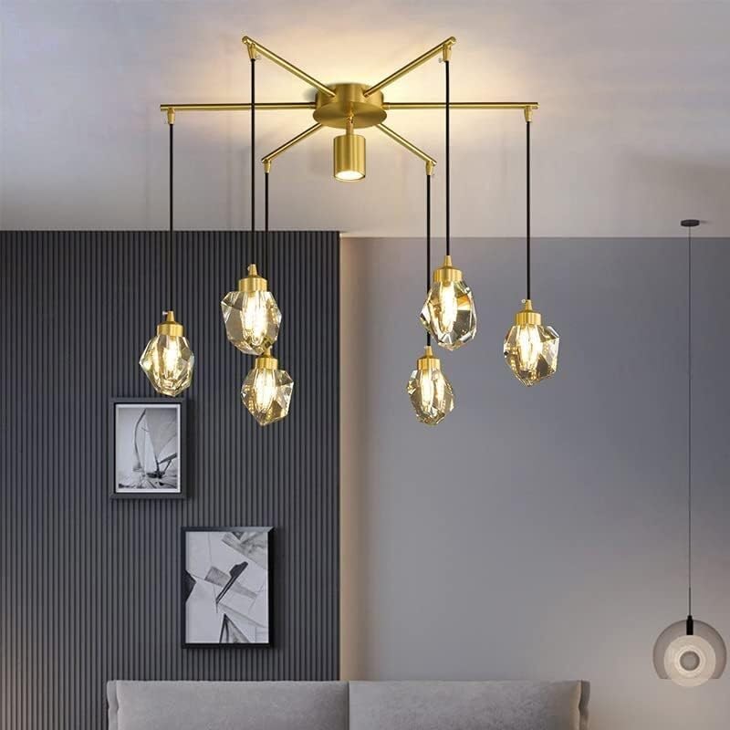 Postmodern Crystal Chandelier Ceiling Lights Fixtures G9 LED Dimmable Hanging Lamp Compatible with Living Room Dining Room Bedroom
