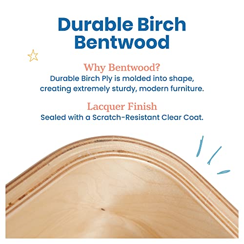 Ecr4Kids Bentwood Round Table And Curved Back Chair Set, Kids Furniture, Assorted, 5-Piece #TOP5