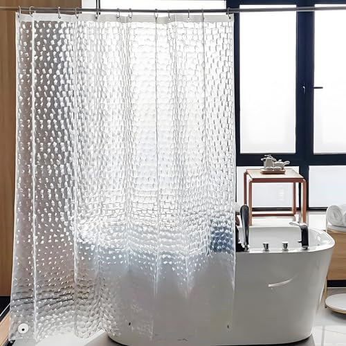 TKOLLI Waterproof Shower Curtain, 180cm x 200cm Long Shower Curtain Liner for Bathroom, Clear 3D Effect Heavy Duty Shower Curtain with 12 Hooks TKOLLI Waterproof Shower Curtain, 180cm x 200cm Long Shower Curtain Liner for Bathroom, Clear 3D Effect Heavy Duty Shower Curtain with 12 Hooks