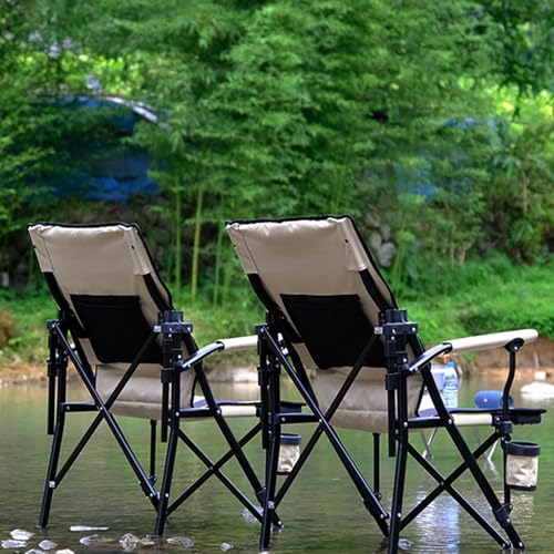 HYZHANHONG Backrest Rotating Lumbar Support Chair with Head Support, Adult Portable Camping Chair, Foldable Camping Chair with Handbag, Suitable for Hiking and Camping 2Pc