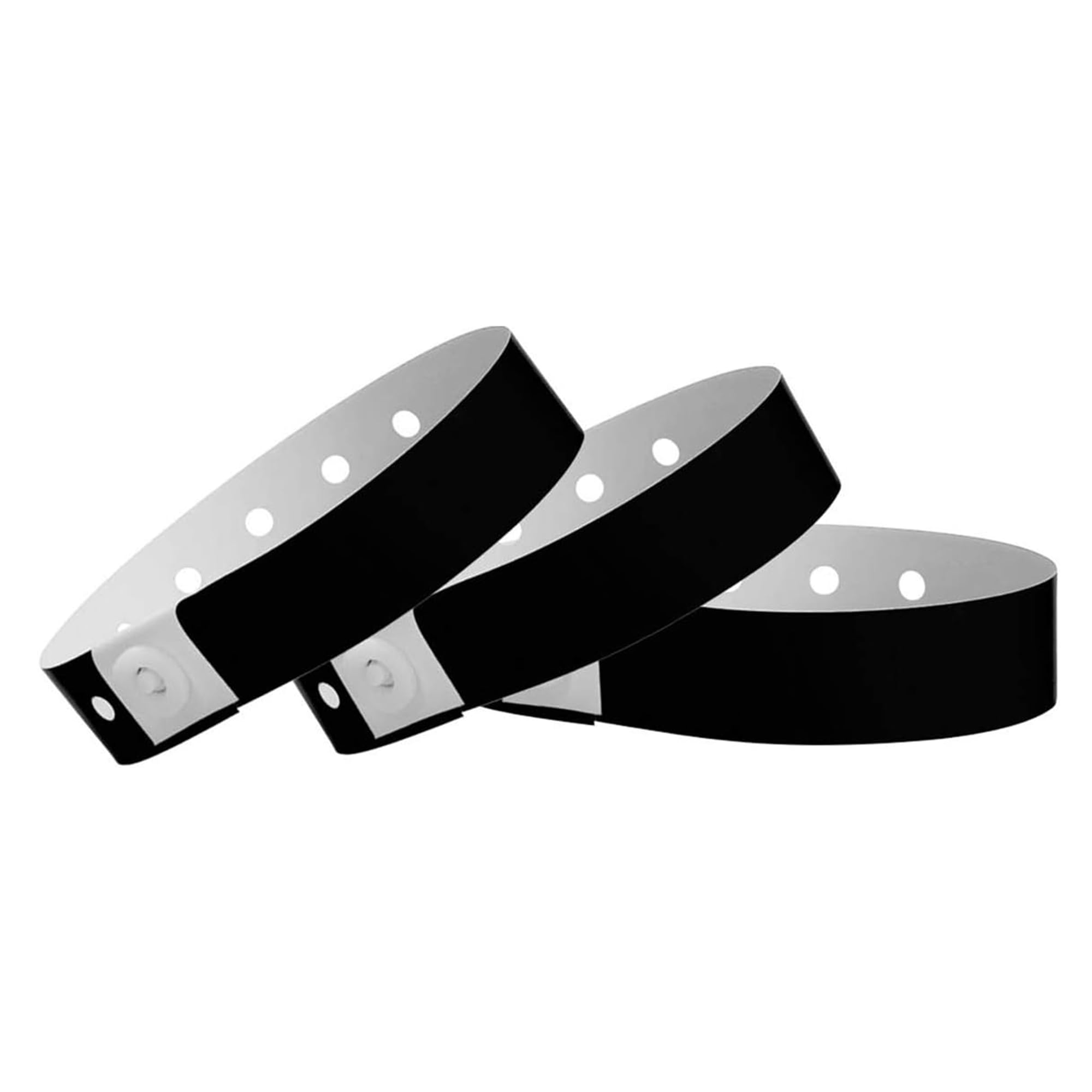 Wristco500 WristCo Premium Black Plastic Wristbands for Events – Extended Wear, Secure Snap Prevents Reuse – Premium-Grade Bracelets for Hospital & Medical ID, Party & VIP Identification
