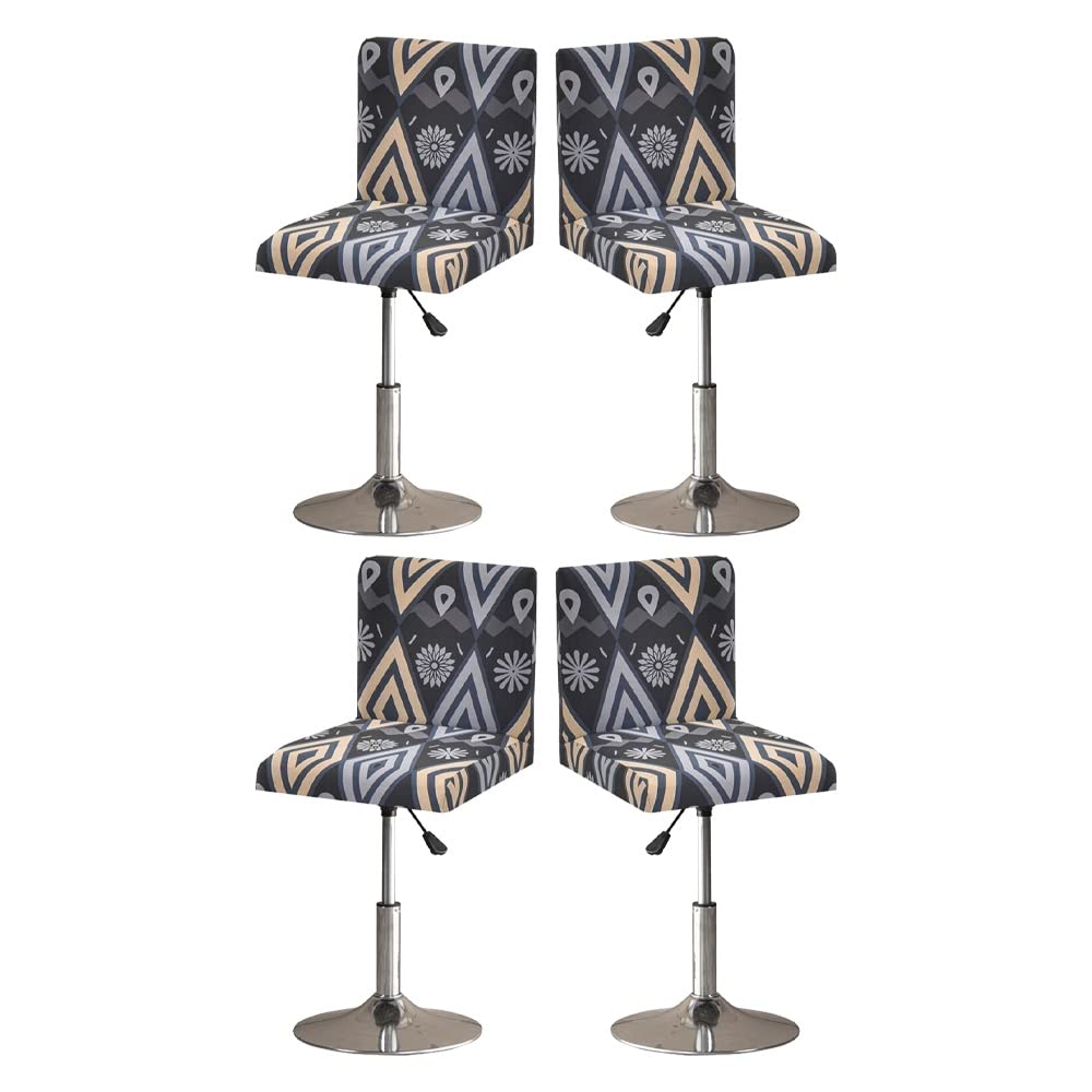 SDNAM Bar Stool Covers Barstool Chair Slipcovers Covers 2/4 Pack Stretch Slipcover Pattern for Short Swivel Dining Chair-Counter Height Side Chairs (Color : #2, Size : 4PCS)