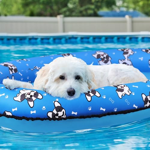 140 x 89 cm Hunde-Pool-Schwimmer, Hundeschwimmer für Pool, Poolflöße für Hunde, aufblasbares Hundefloß für Pool für kleine, mittelgroße und große Hunde, Poolschwimmer für See, Fluss, Pool, kratzfest