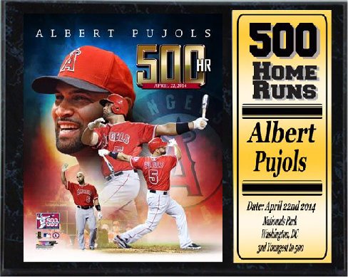12x15 Stat Plaque - Albert Pujols Los Angeles Angels 500 Home Runs