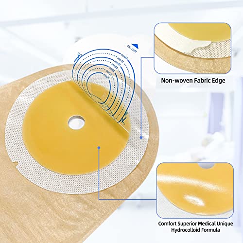 Ceeport 20 Pcs Colostomy Bags,One Piece Drainable Pouches,Ostomy Bags,Ostomy Supplies For Ostomy Ileostomy Stoma Care, Cut-To-Fit #TOP2