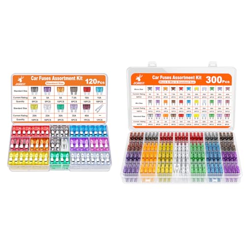 Kit surtido de fusibles estándar y fusibles para auto 120 fusibles estándar + 300 fusibles para auto (2A 3A 5A 7.5A 10A 15A 20A 25A 30A 35A 40A) miniatura 1