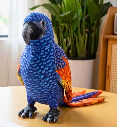Image of Tickles Cute Parrot Soft Stuffed Plush Bird Toy for Kids Boys & Girls Birthday Gifts (Size: 20 cm Color: Blue & Orange)