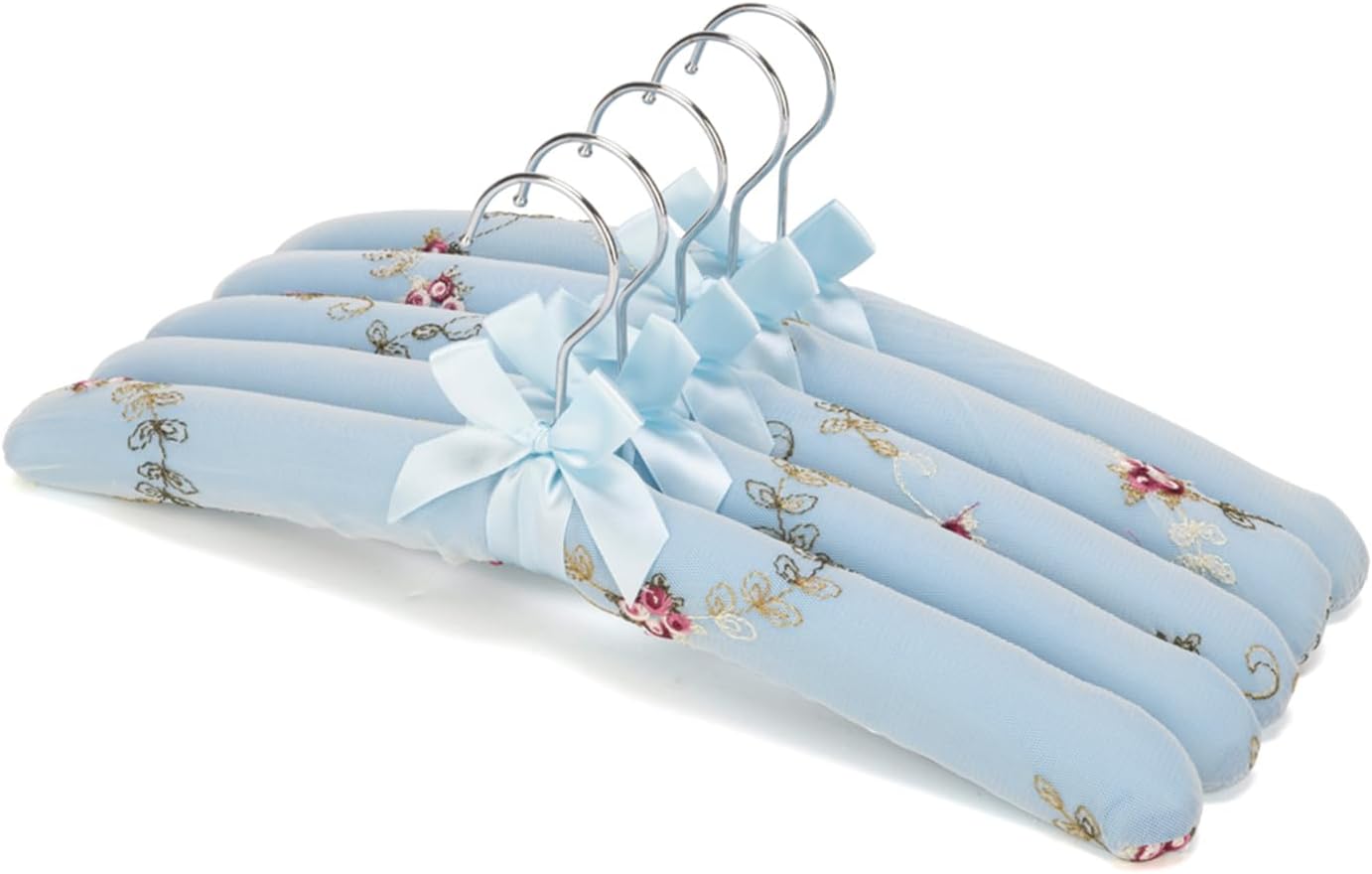 Anti-Slip Satin Padded Clothes Hangers with Rotatable Hooks No Shoulder Bump for Women Heavy Sweaters, Coats, Suits (5, Light Pink)