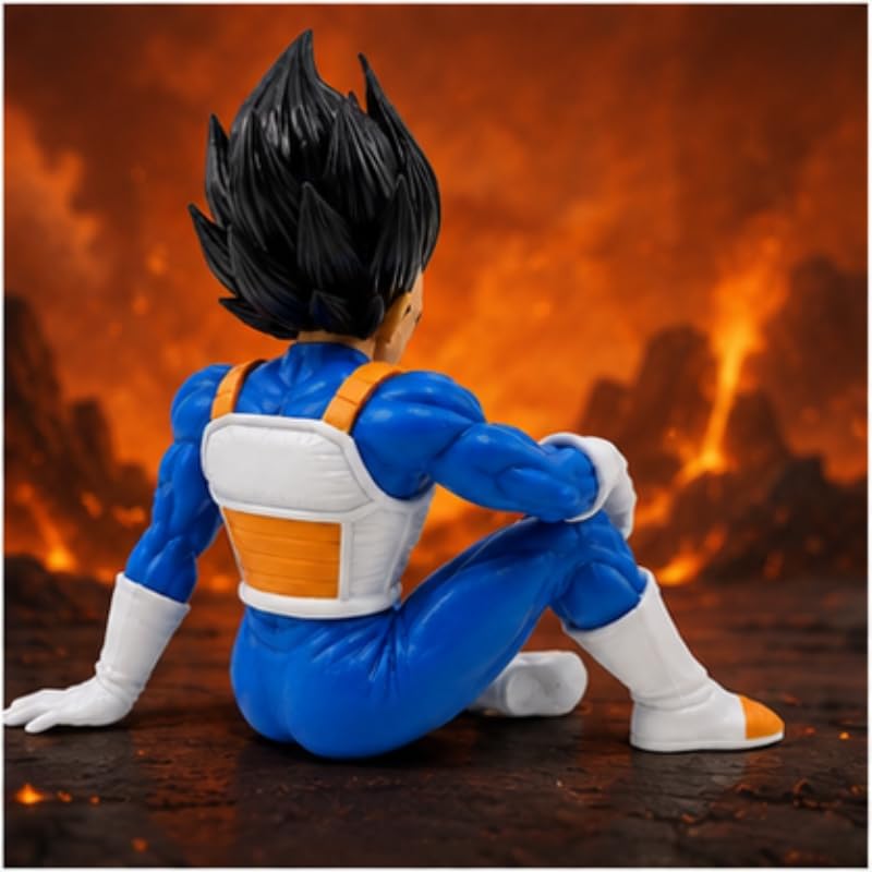 Image of Premium Action Figures Collectible for Office Desk, Study Table, Car Dashboard, Decoration for Anime Lovers, Fans, Kids, Collectors (Vageta Sit 16cm)