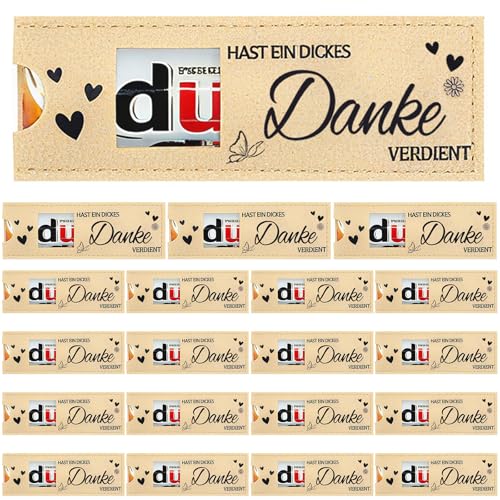 20 Stück Danke Schokolade Dankeschön Geschenke Klein Schokoriegel Geschenk Hülle aus Filz Kleines Dankeschön Gastgeschenk Taufe Kleine Weihnachtsgeschenke für Mitarbeiter Kollegen Team Erzieherin