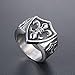 MZC Jewelry Men's Fleur De Lis Ring Biker Vintage Stainless Steel Punk Ring Size 9 for Brother Dad Mom Mother Birthday Gift