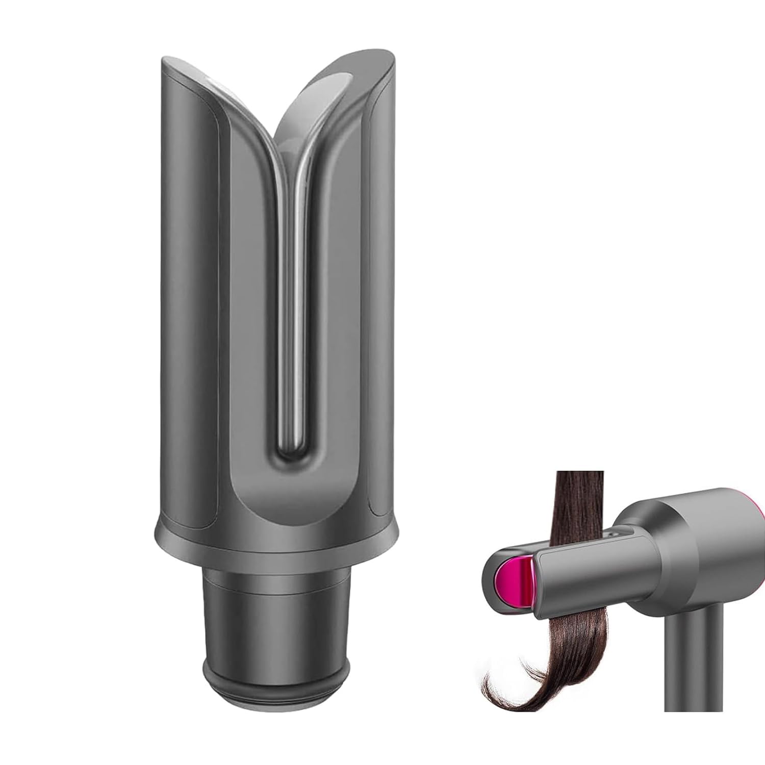 Magnetic Hair Styling Attachment for Dyson HD15 HD01 HD02 HD03 HD04 HD08, Curler & Straightener Nozzle Perfect for Quick Volumizing, Curling, and Smoothing