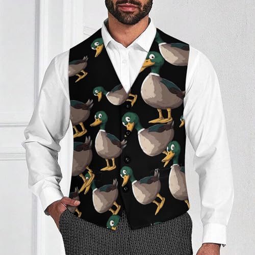 Mallard Duck Men's Suit Vests Dress Vest V-Neck Waistcoat Slim Business Formal with Pocket2