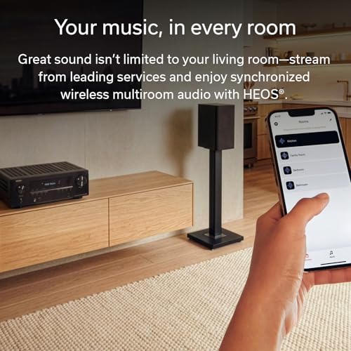 Image of Denon AVR-S980H 7.2-Channel Receiver, Built in Bluetooth and Wi-Fi Plus HEOS Multi-Room Streaming, Dolby Atmos & DTS:X. 90 WPC, 8K /60Hz & 4K /120Hz Video Support, HDMI eARC, Amplifier for Home Audio
