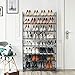 SONGMICS Shoe Rack, 8-Tier Shoe Organizer, Metal Rack for Garage, Set of 2, 4-Tier Stackable Shelf, with Adjustable Flat or Angled Shelves, 32-40 Pairs, Charcoal Gray ULMR08GB