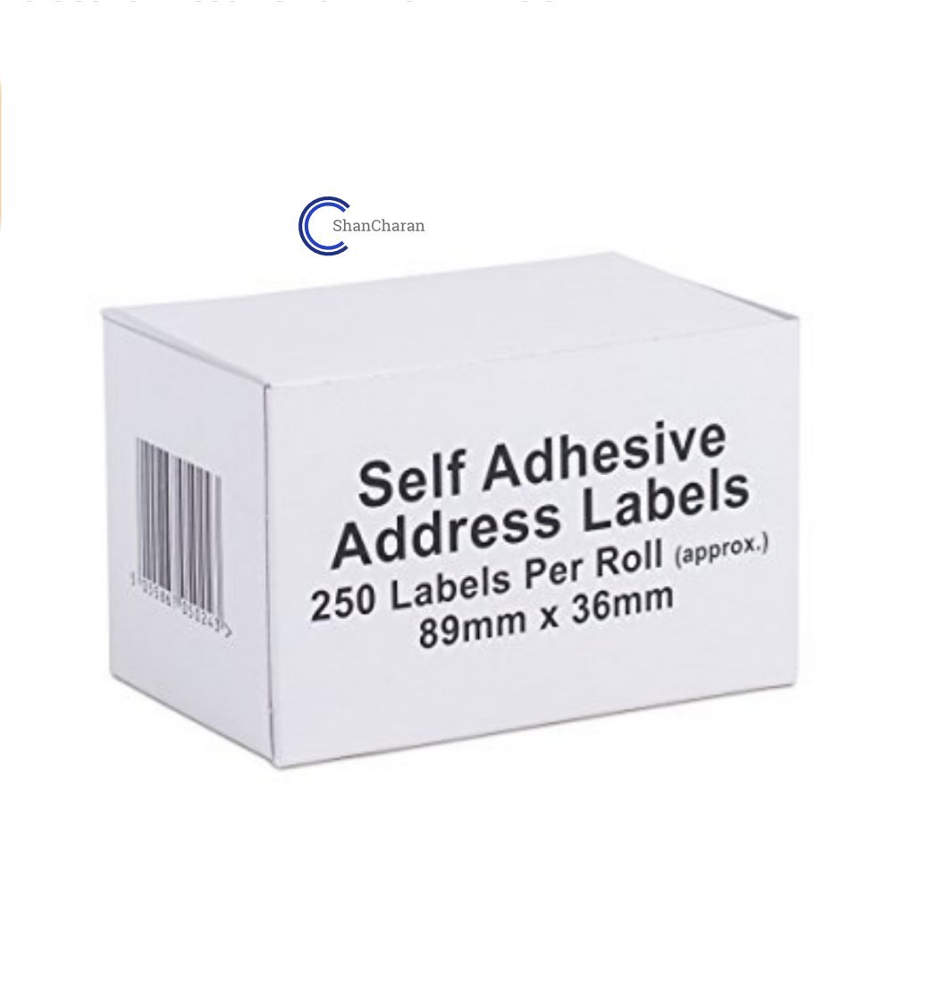 250 Premium Quality Self Adhesive Sticky Address Labels On Roll 89mm x 36mm.
