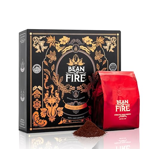 Bean of Fire Exotic Variety Box - Medium Roast Specialty Ground Coffee Gift Set, 4 Premium Single-Origin Coffees from El Salvador, Luxury Gourmet Coffee, 48 oz