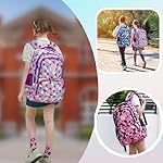 Bansusu Geometric Print Kids Backpack for Girls Boys School Bag Bookbags - Image 2