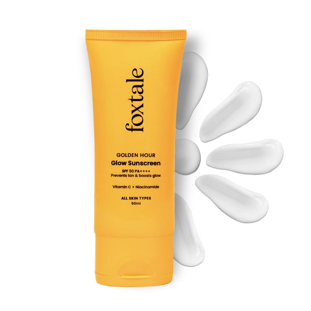 Glow Sunscreen SPF 50 PA++++ with Vitamin C & Niacinamide, In-Vivo Tested, Sensitive-Skin Friendly, Made with 100% New-Gen Filters & EU Approved, Lightweight, Non-Greasy, No White Cast 50ml