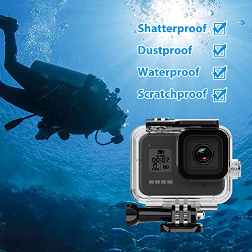 Image of Waterproof Housing Case for Gopro Hero 8 Black, hongdak Underwater Protective Case Shell with Bracket Accessories, Housing Case Diving 60 Meter for Go Pro Action Camera Underwater Dive Case Shell | Protective Dive Housing Case Shell with Bracket Accessories for Go Pro Hero8 Diving, Surfing, Bicycle, Climbing, Parachute