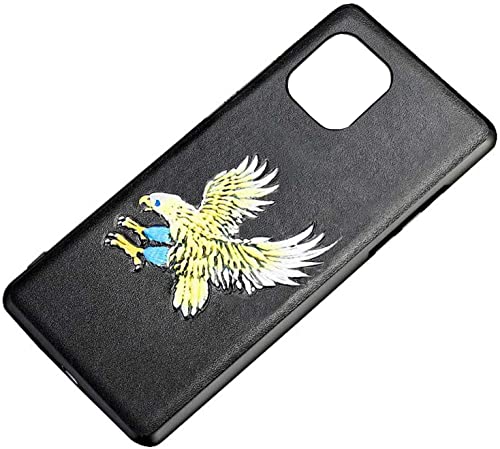 Coque iPhone 13 en cuir gaufré aigle, étui arrière chic de style chinois avec protection photo