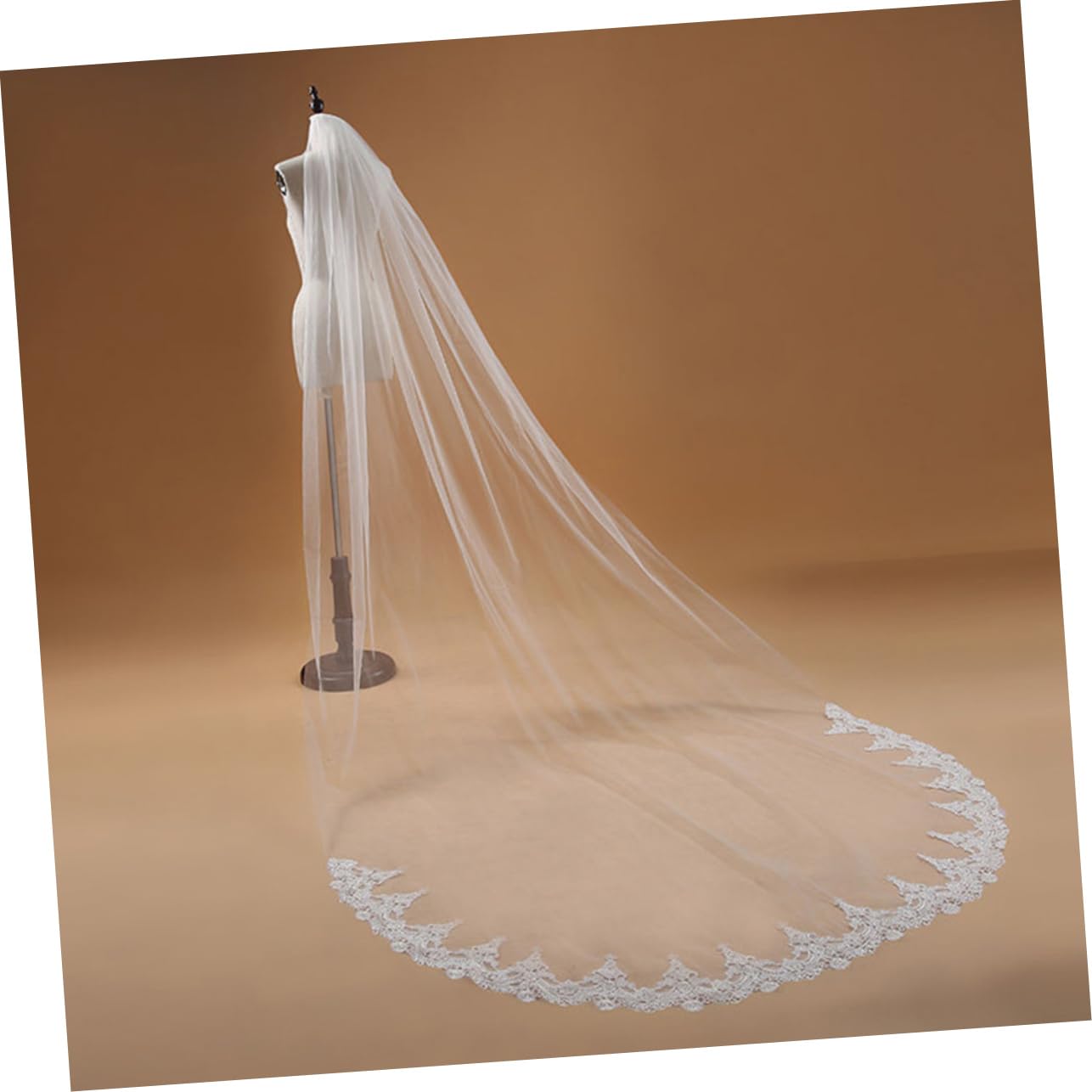 GALPADA 2stücke Lange Einzelne Hochzeitsschleier Mit Spitzenbordüre Eleganter Brautschleier Leichtem Für Hochzeiten Und Brautfotos