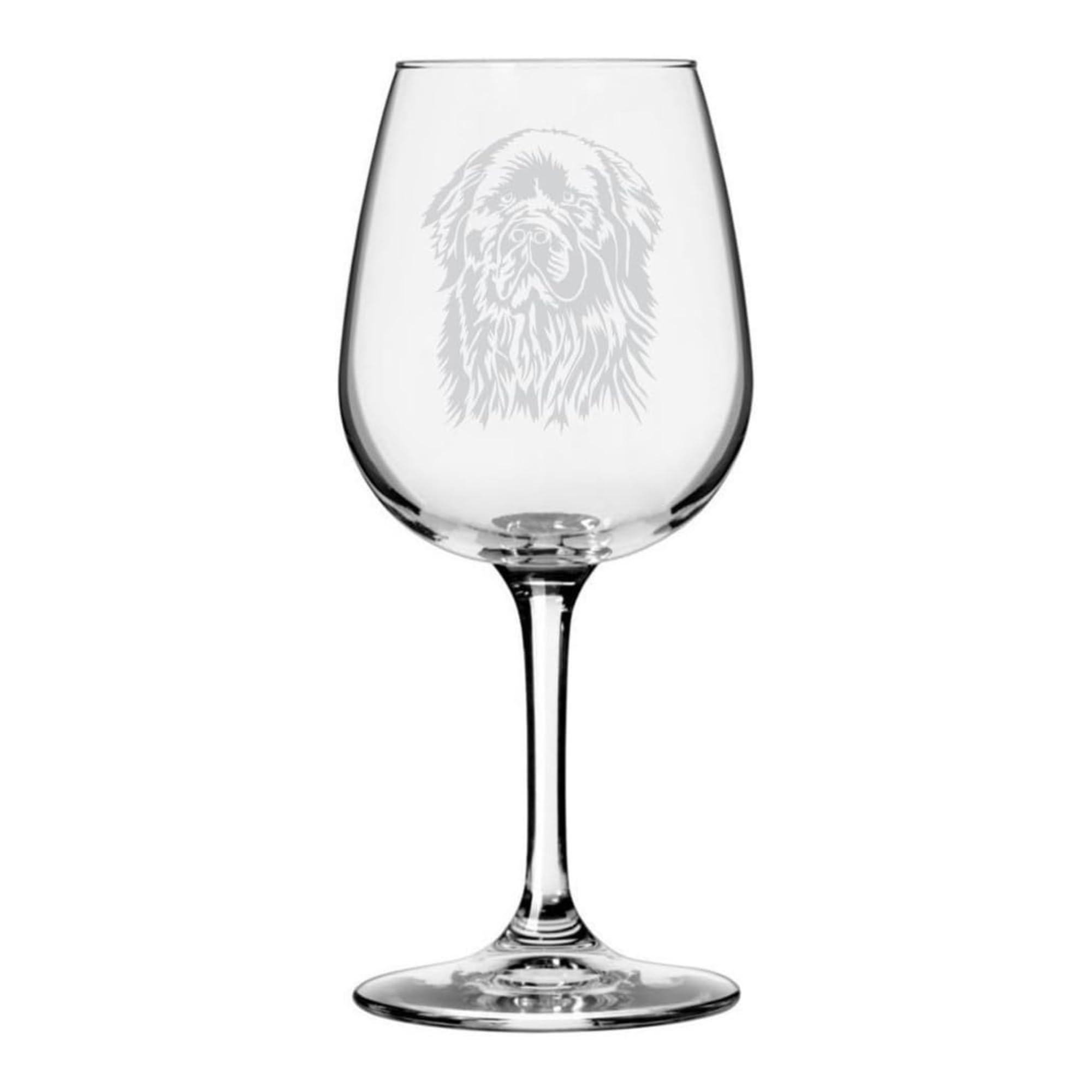 Etched Laser Art Personalized Dog Themed Etched Wine Glass - Custom Dog Breed Wine Glasses, Ideal for Pet Lovers, Unique Birthday Gift for Men & Women, Personalized Gift - Newfoundland, 12.75 oz — image 1