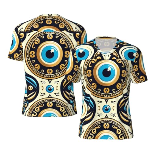 Stylish Athletic Sports Jersey Evil-Eye-Talismans Men's Rugby Jersey 4X-Large Black