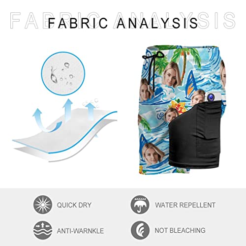 Custom Mens Swim Trunks Customized Design Your Own Short Personalized Board Short Beach Surf Swimsuits Photo Face Pet M4