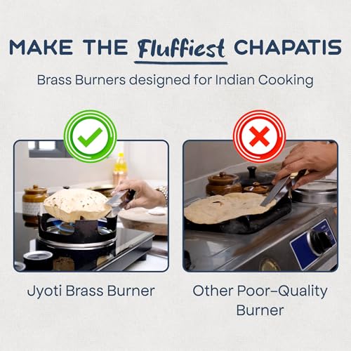 Image of Jyoti Enduro Gas Stove 3 Burner Stainless Steel | Direct Flame Brass Burners | 2 mm Stainless Steel One-piece Body | Flame Guard Pan Supports | Spacious Design| ISI Mark