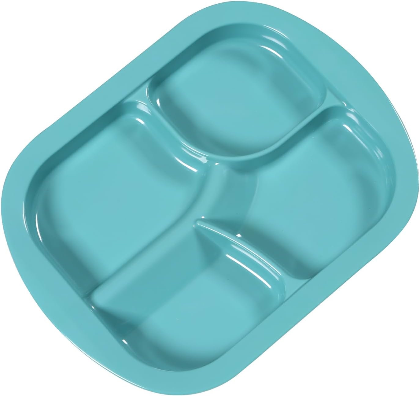 Adaptive Scoop Divided Plates with Extra Wall,Spill-Proof Eating Aid for Parkensons, Elderly, Non-Slip Assistance Dinner Plate (Melamine 4-Compartment Dinner plate)