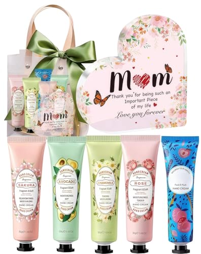 Presentes para mãe, presente mãe de aniversário, presentes originais para o dia da mãe, acrílico decoração com 5 cremes de mãos, presentes originais para o dia da mãe mãe avó