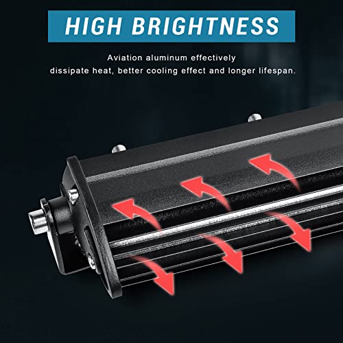 nifeida 14" Led Light Bar 80W 8000lm Single Row Driving Light Led Off Road Lights Waterproof Flood & Spot Beam Combo Light for Truck Off Road Pickup SUV ATV UTV Boats Roof Bumper - Image 3