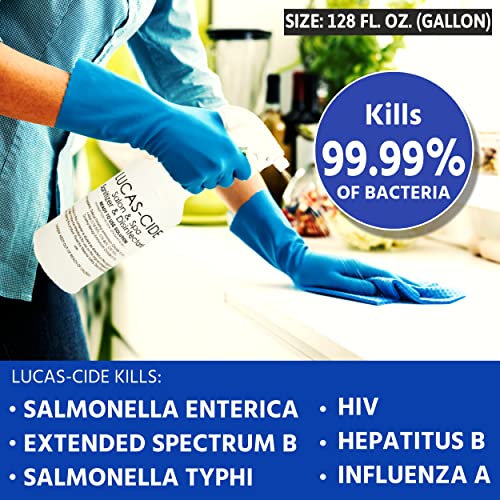 LUCAS-CIDE Salon and Spa Disinfectant Multipurpose Surface Sanitizer, Hospital Grade, EPA Disinfectant Cleaning Supplies Solution 128 Fl Oz - Blue - Thumbnail 2