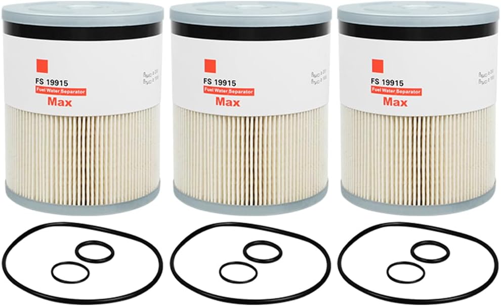 3PCS FS19915 Fuel Filter with Water Separator Fits for Cummins ISX15 Detroit Diesel DD13 DD15 DD16 Freightliner 108SD 114SD 122SD Replaces L9915F P551011 P550854 PF9804 CS11122 A4720921205 33655