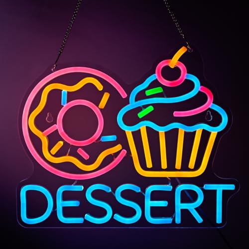 Image of Desserts Neon Sign, Dimmable LED Light Sign for Dessert Cafe Shop Decor