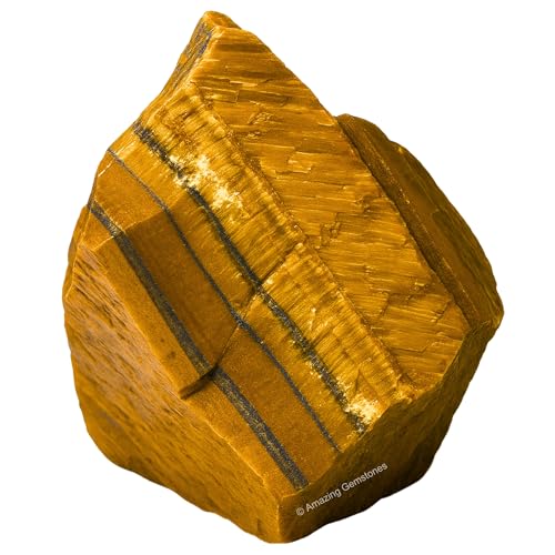 Image of Amazing Gemstone 2 Pieces Tiger Eye Raw Crystals and Healing Stones, Natural Rocks for Tumbling and DIY Raw Stones and Crystals