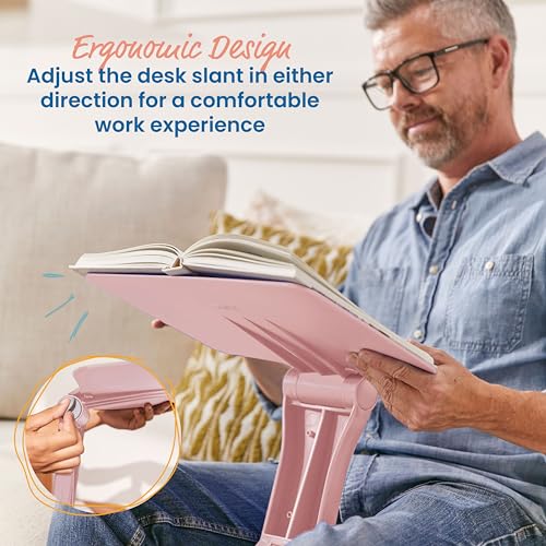 Image of ECR4Kids The Surf Folding Portable Lap Desk, Flexible Seating, Pink