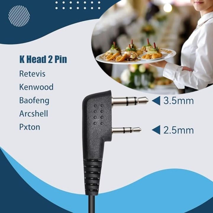 Image of Retevis Surveillance Radio Earpiece, Coiled Cord, for H777 /RT22 /RT68 /RT21