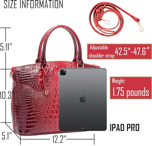 Image of Makcr Joacbv Women Purse Satchel Bag Long Crossbody Classy Tote Bag Top Handle Vegan Leather Ladies Handbags Embossed Pattern