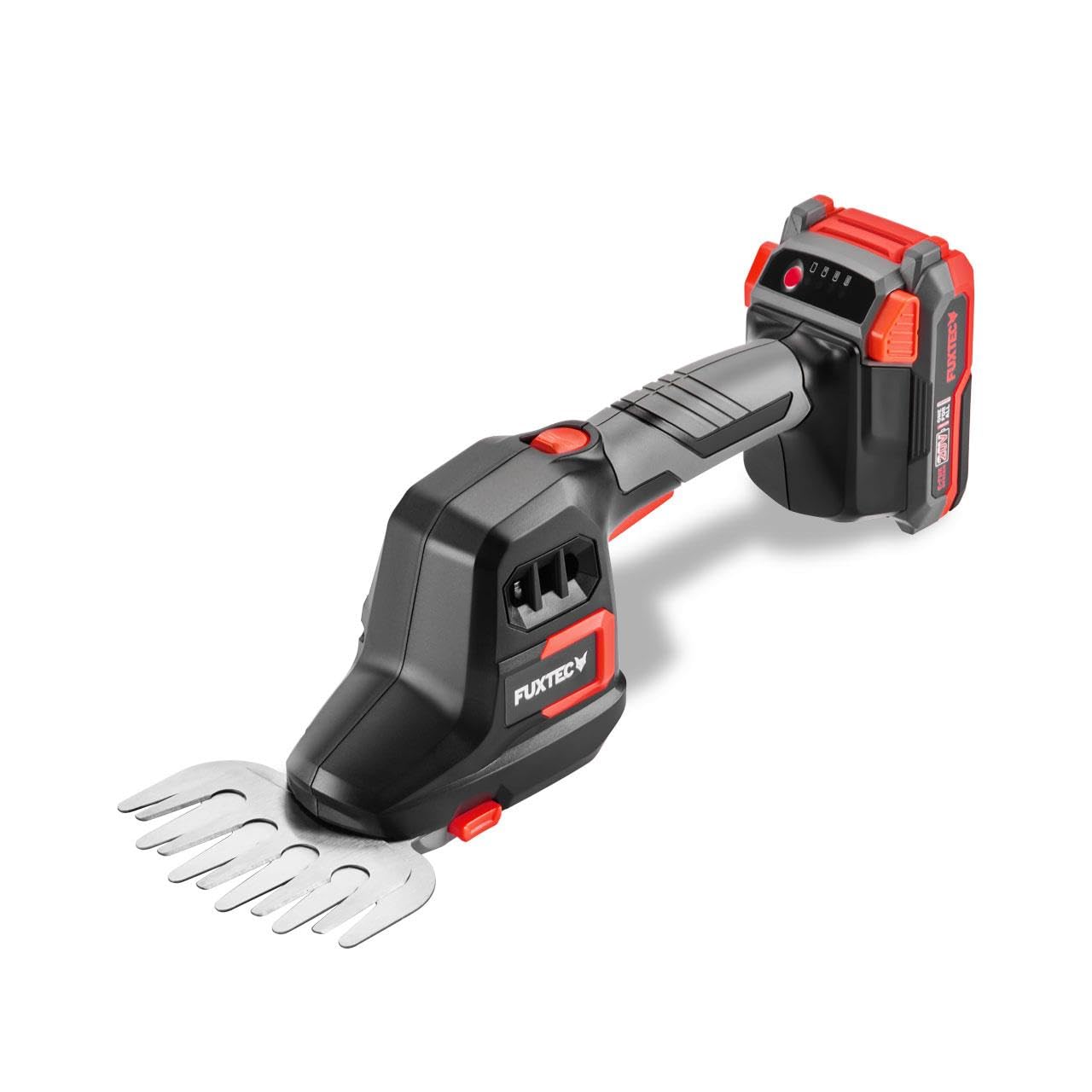 FUXTEC Taille-Haies Manuel sans Fil 20V FX-E1HHS20SET - 0,67Kg Poids, Taille du Guide de 20cm, diamètre de 10,5cm, avec Batterie