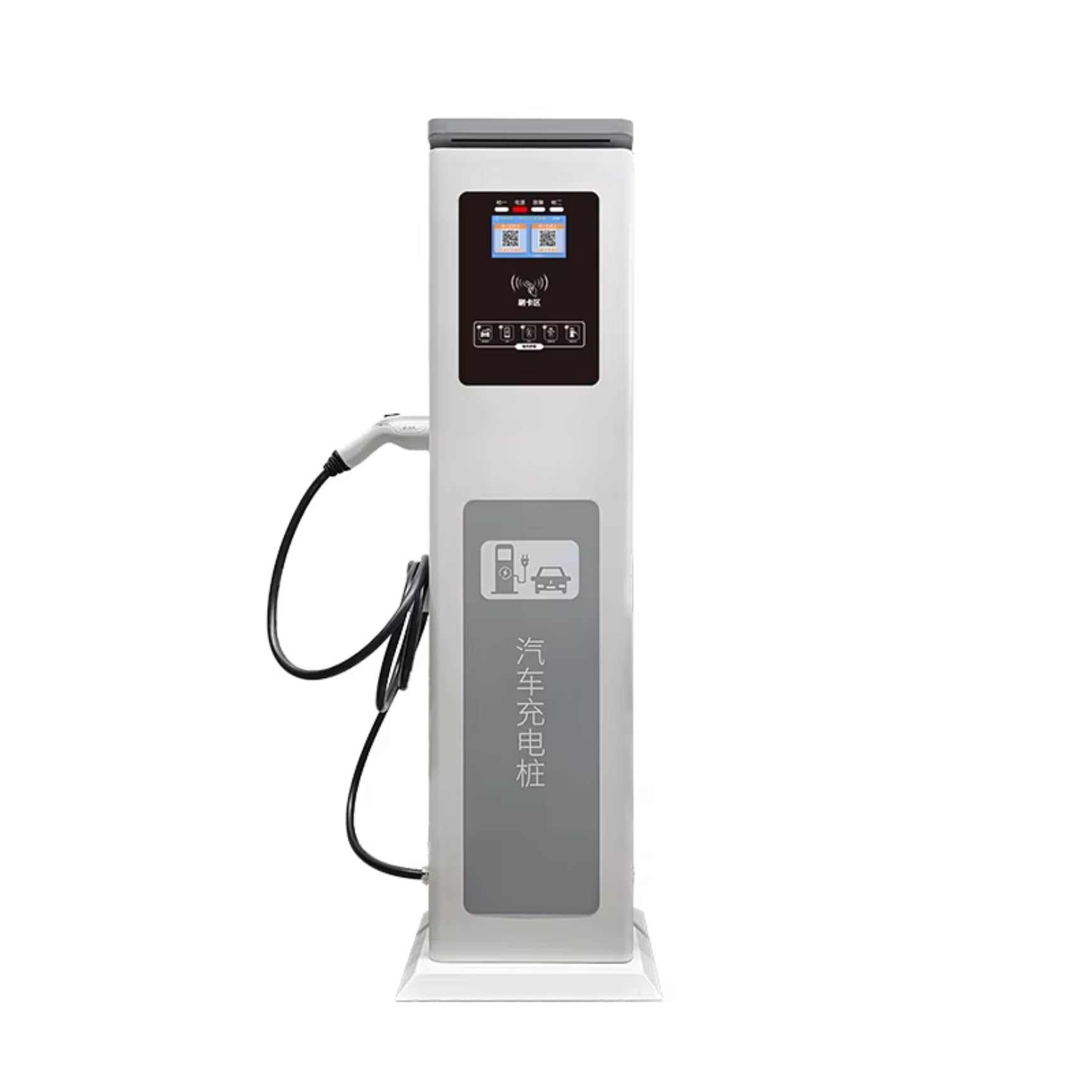 EV-Ladeinfrastruktur nicht vernetzter Offline-Spender für öffentliche Verkehrsmittel | Kommerzielle Bodenmontage-Standladestapel mit RFID-Zugangskontrolle. Level 3 DC Netzteil für Fleet Depot