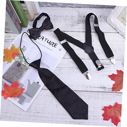 FRCOLOR 3pcs Boys and Girls Necktie Tie Suspenders Clip Elastic Bow Tie Set for Toddlers2