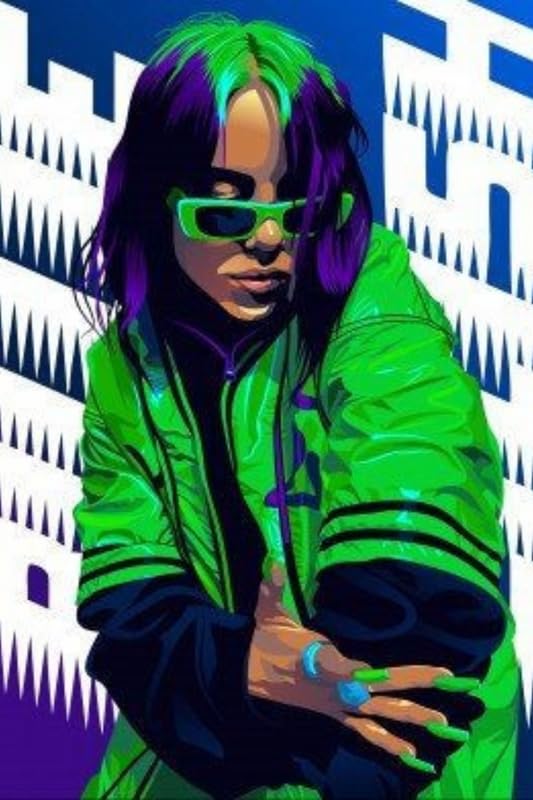 Poster of Billie Eilish, Billie Eilish for Room Wall Decoration, Unframed, Size - 12 X 18 Inches || VE ART 11481