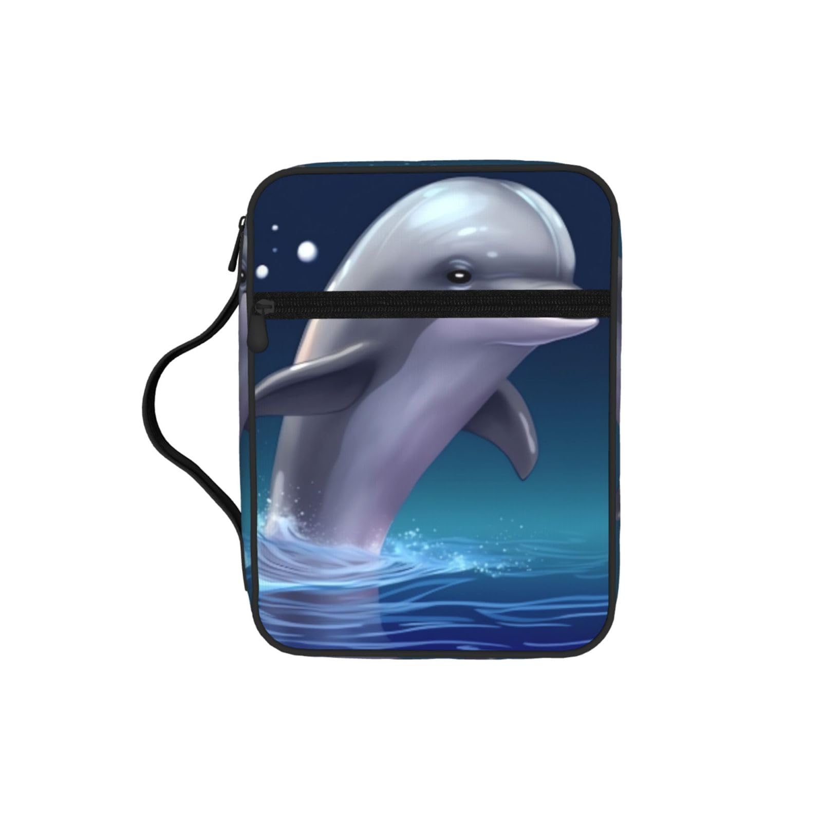 Cute Sea Animal Dolphin Bible Cover Case Waterproof Bible Bag With Handle Organizer Storage Book Cover For Bible Study