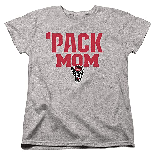 NC State Wolfpack Official Mom Women's T Shirt,Athletic Heather, Large