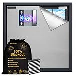 Blackout Blind,No Drill Installation with 12-Pair Strong Magnets,Temporary Light Blocking Shade for Bedroom/Nursery/Skylight/Travel,Portable Window Film-Gray
