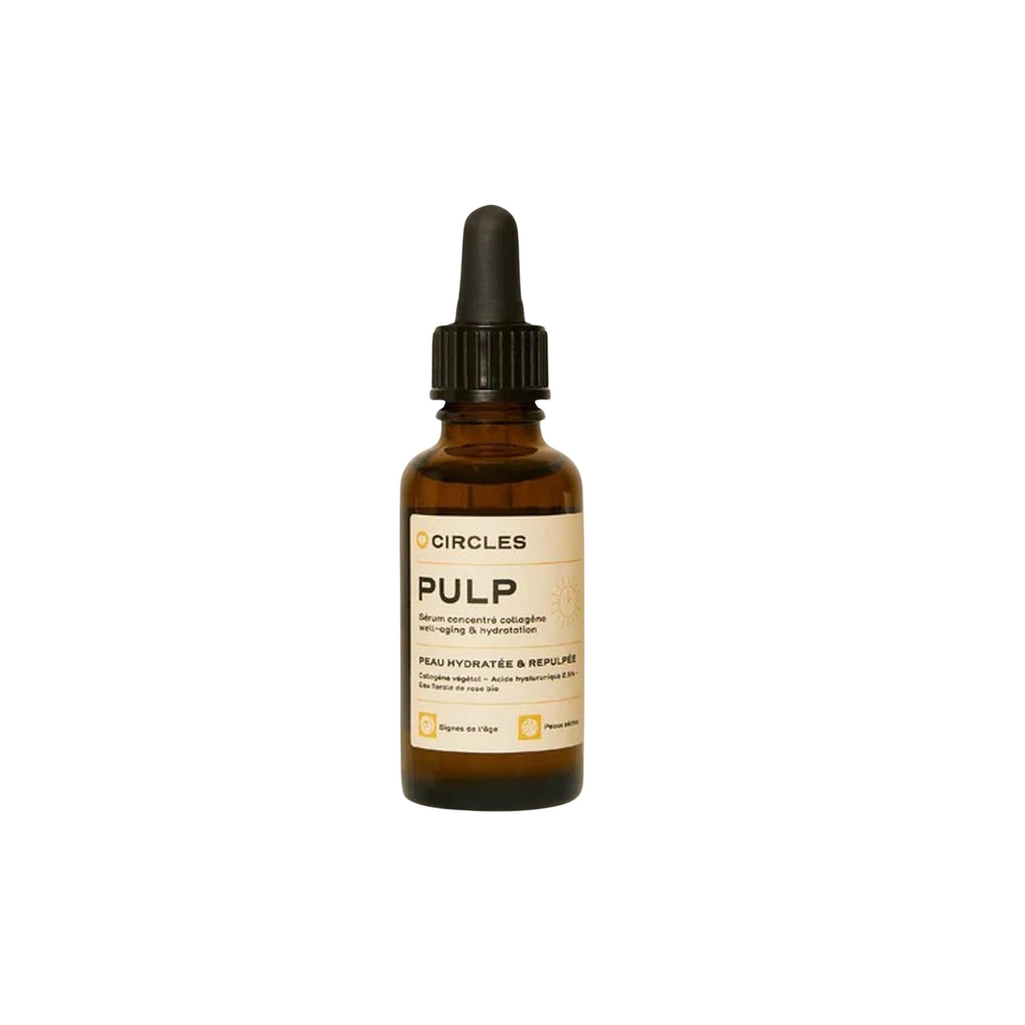 CIRCLES PULP Siero Viso Rimpolpante Acido Ialuronico + Collagene Vegetale | French Clean Beauty Aloe Vera + Rosa Bio Idratazione 30ml