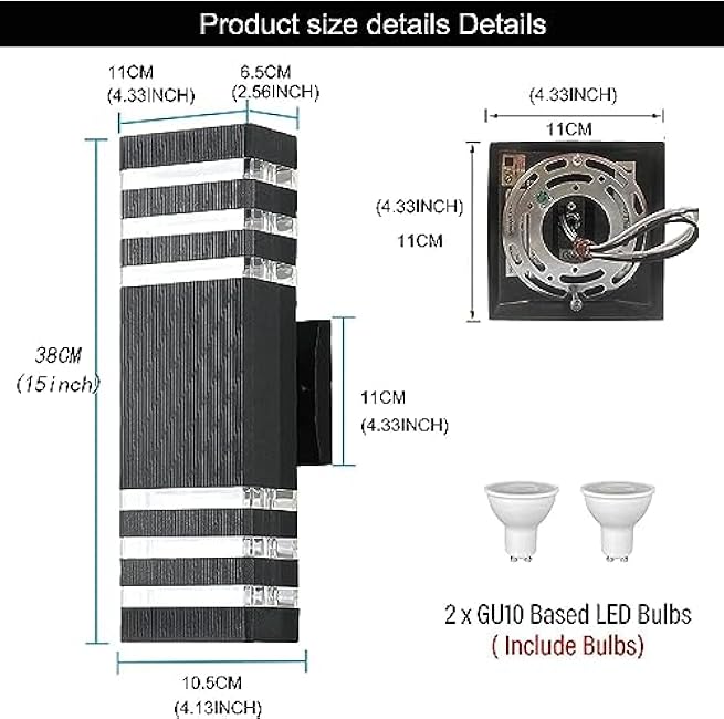 Up and Down Wall Lights 15inch 18W 4000K Day White Outdoor Wall Light